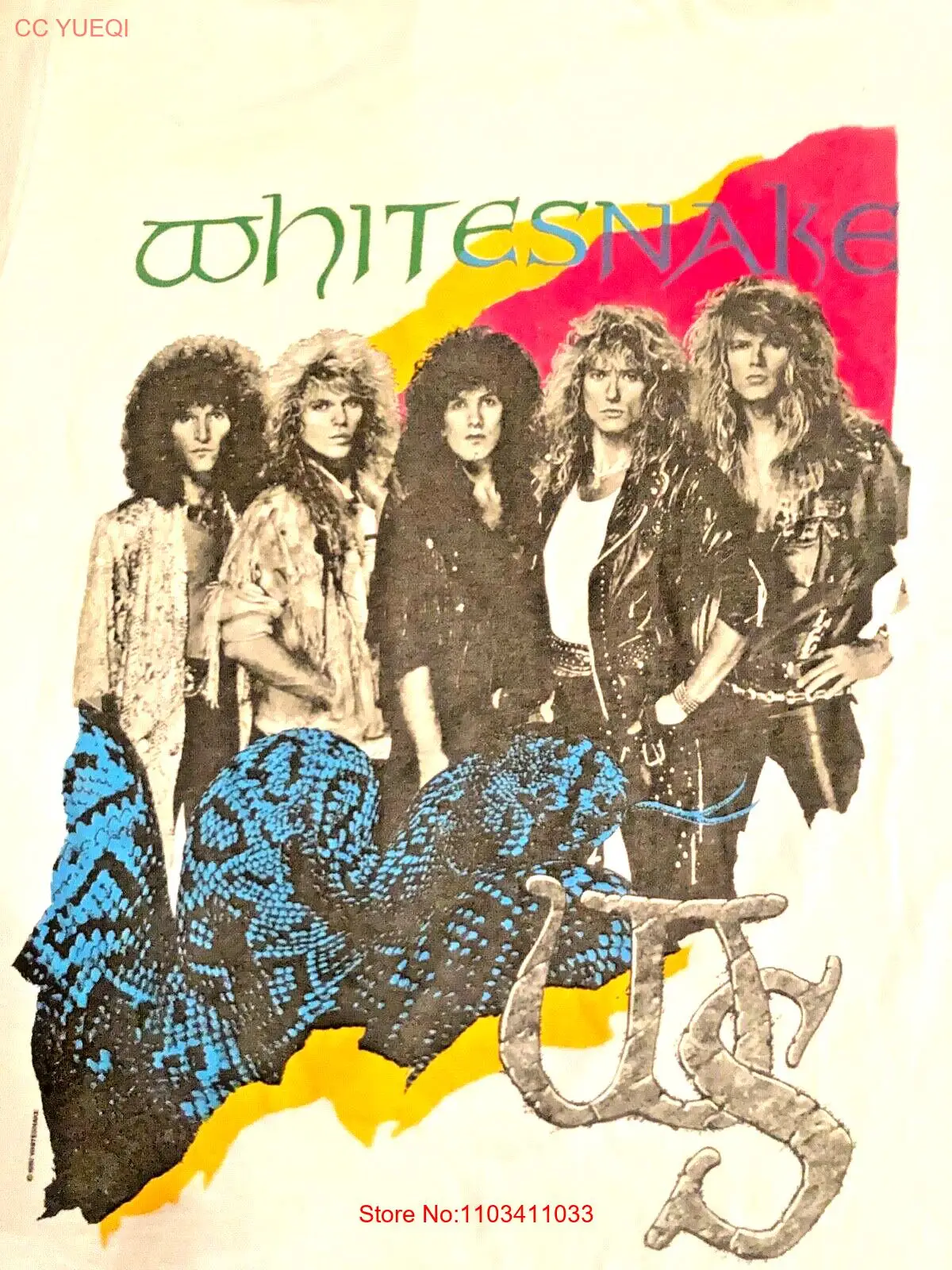 РЕДКАЯ ВИНТАЖНАЯ ФУТБОЛКА WHITESNAKE — Півнеамериканский тур на 1987–88 гг. — средний/большой