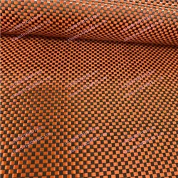 3K 1500D Orange Aramid + Black Carbon Fiber Plain Weave 200gsm