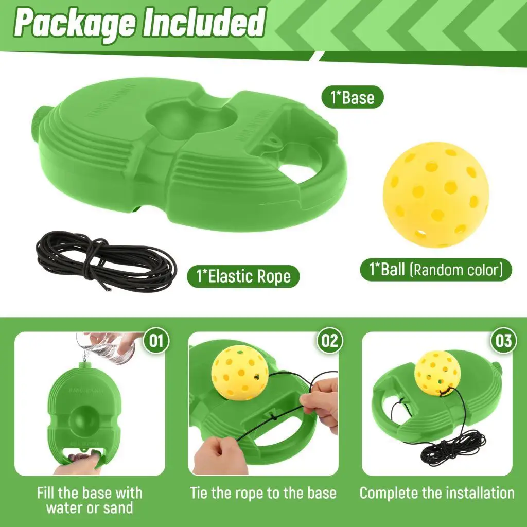Solo Tennis Trainer Rebounder Baseboard with Elastic Ball 40 Holes Outdoor Practice Tool for Adult Kid Beginner Single Player