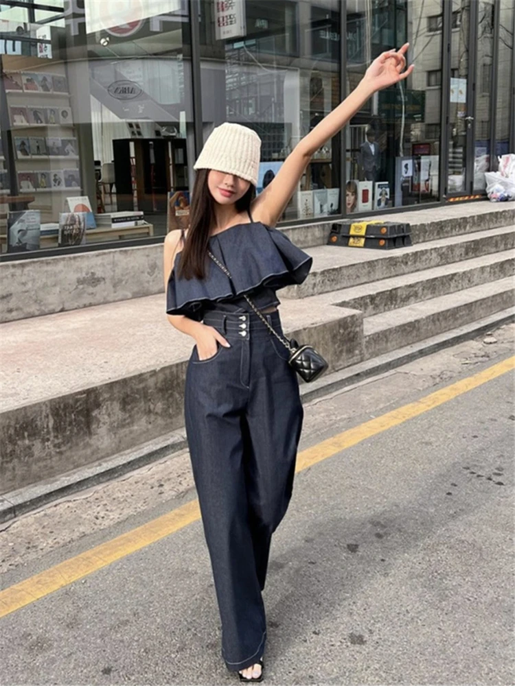 Colorfaith WS6099 New 2024 Vintage 2 Pieces Sets Sleeveless Vest With Pants Women Spring Summer Korean Fashion Elegant Suits