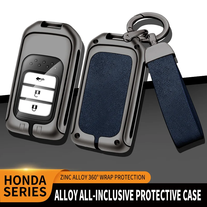 Zinc Alloy Car Remote Key Case Cover Shell For For Honda CRV CR-V Fit Civic Accord HR-V HRV City Odyssey XR-V Keychain Protector