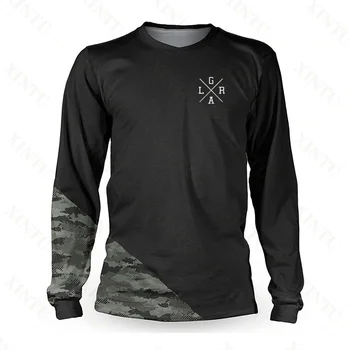 2022 Loose רוכב גברים ארוך שרוול ג 'רזי BMX MTB אופני הרי חולצה DH מוטוקרוס ספורט לנשימה ויבש מהיר