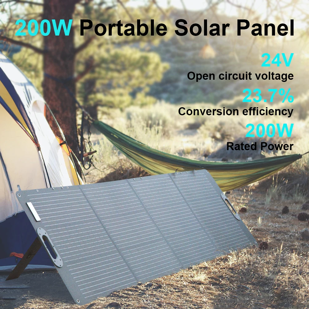 Ctolity 100w 200w painel solar para acampamento etfe flexível dobrável gerador solar kit portátil painel solar 12v-18v à prova dwaterproof água
