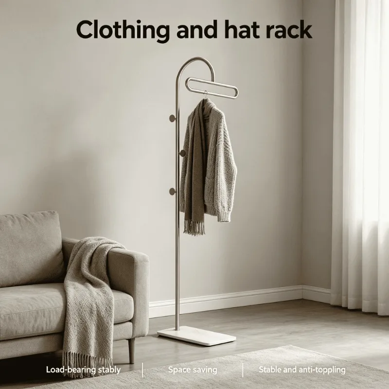 Modern Heavy Duty Clothes Stand with Floor Shelf for Entryway Bedroom Home Organizer Metal Freestanding Coat Rack Garment Rack