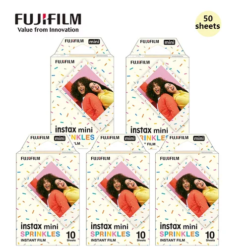 Imagen 1 del producto 10-50 hojas Fujifilm Instax Mini película SPRINKLES papeles de exposición diseño de Color para cámara de película Fuji mini 12 11/40/9/8/7/70/90