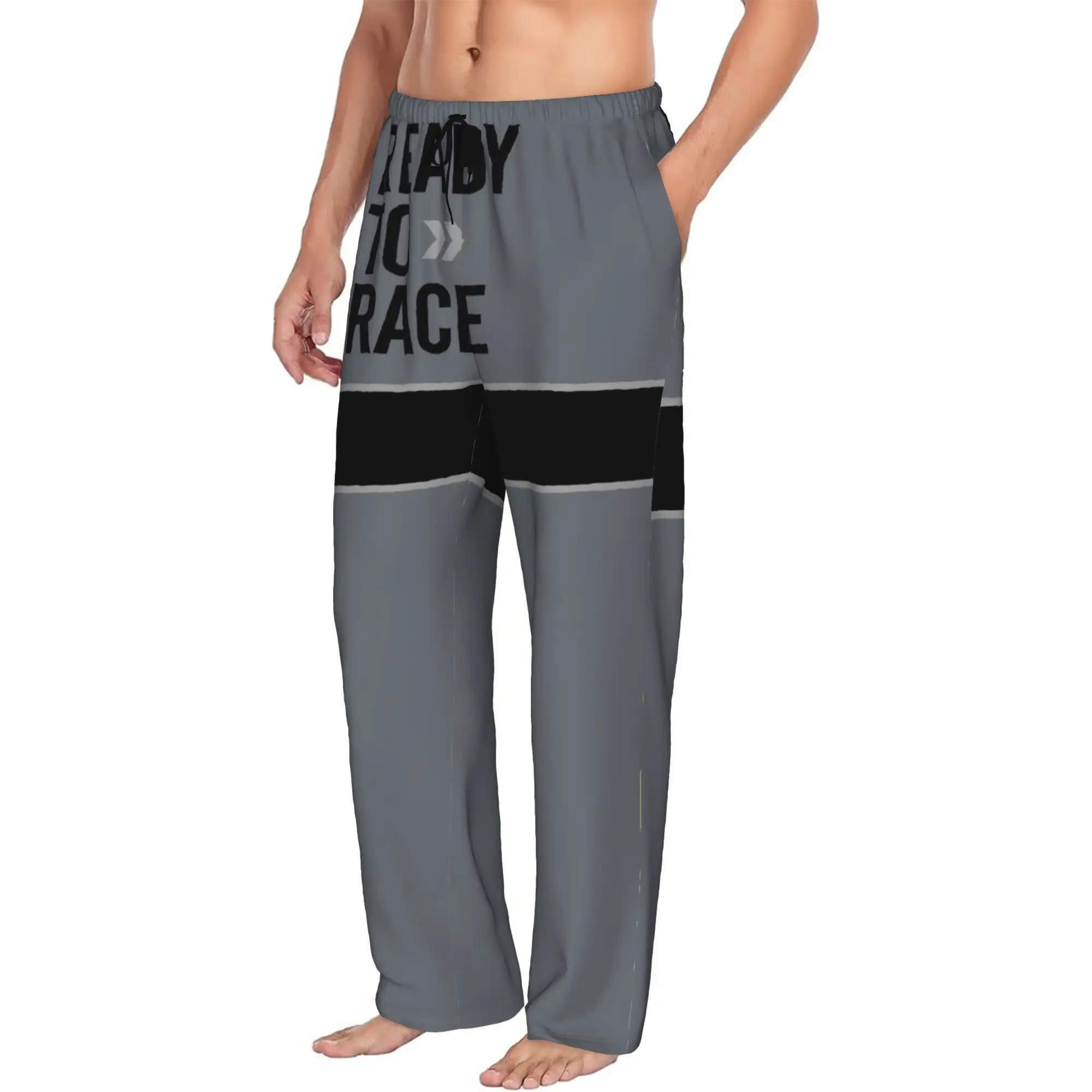 Custom Printed Men Ready To Race Pajama Pants  Sleepwear Sleep Lounge Bottoms with Pockets