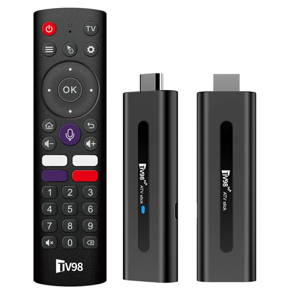 TV98 ATV H313 Android TV Stick 14,0 8K 2,4G 5G WiFi Quad Core BT5.0 Smart TV Box Smart TV Stick para reproductor multimedia de red