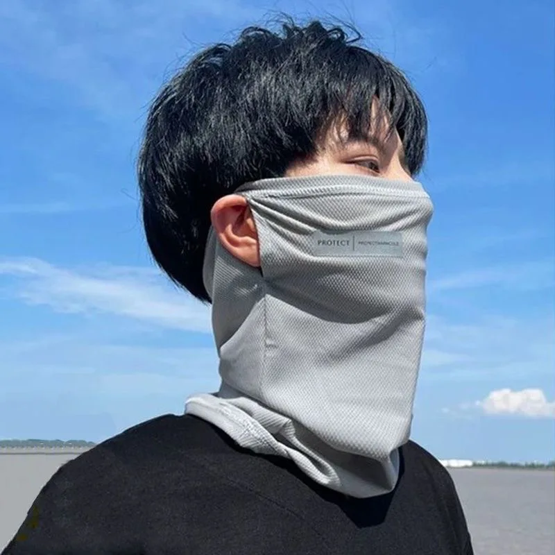 

Summer Sun Protection Three-Piece Set, Ice Silk Mask, Anti-Uv Cycling Sunshade, Long Neck Protector, Face Mask for Men