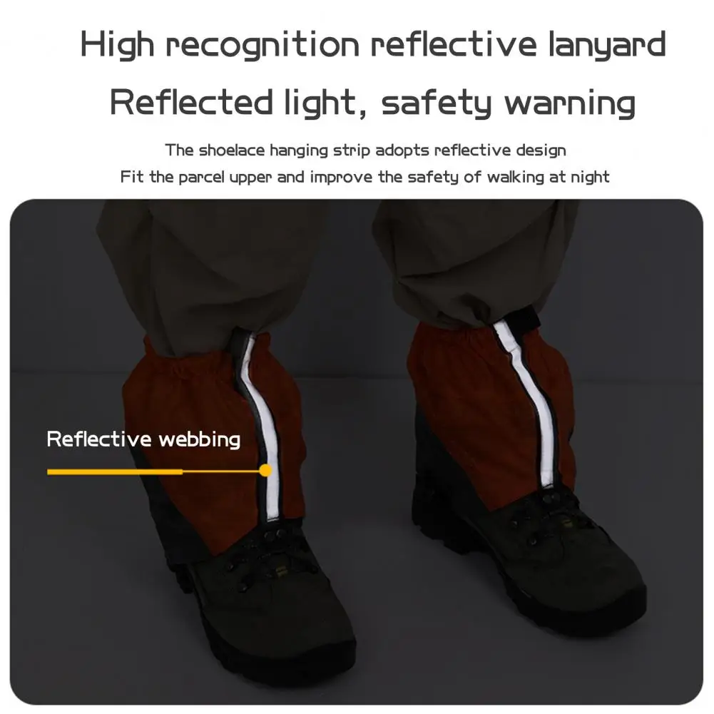 

Elastic Leg Gaiter Outdoor Shoe Gaiter Outdoor Leg Gaiters with Reflective Strip for Hiking Climbing Hunting Adjustable for Men