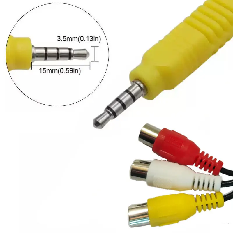 

DC 3.5MM To Jack 3 RCA Cable Video Component AV Adapter Cable For TCL TV Red White And Yellow Female