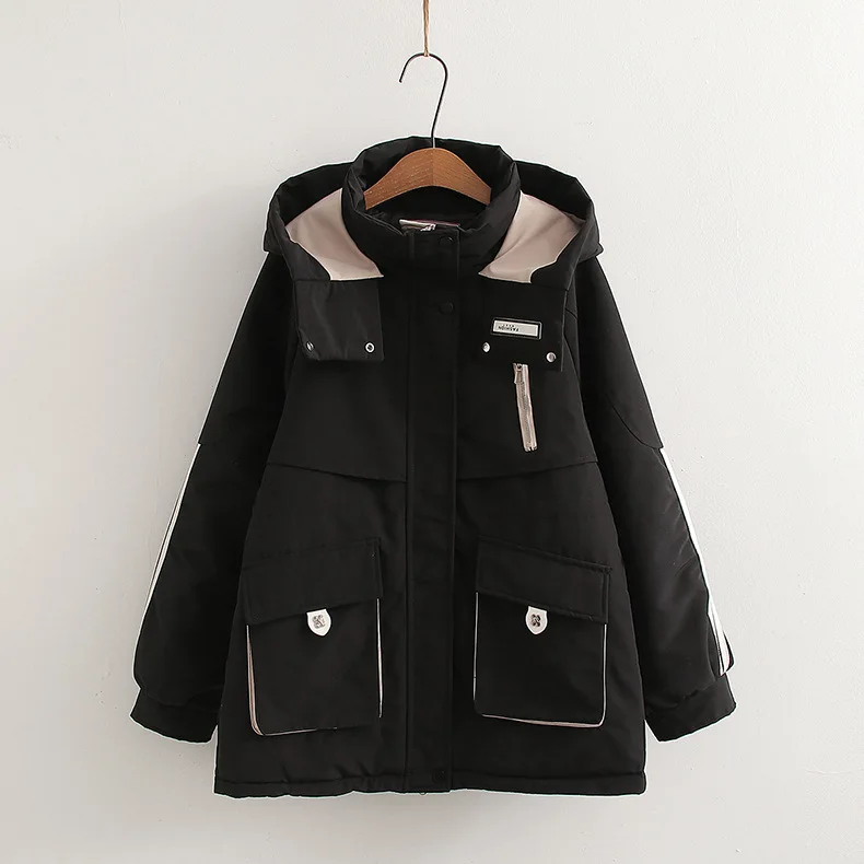 

[Готовый запас] Высококачественная женская зимняя толстая теплая хлопковая куртка, женские парки, зимняя хлопковая куртка с капюшоном в тон