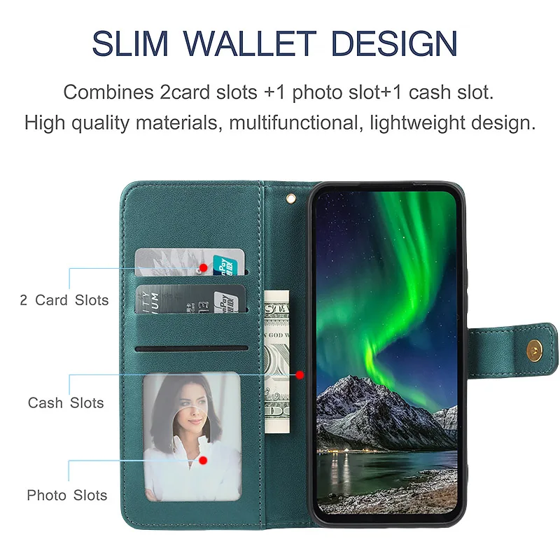 Wallet Magnetic Flip With Card Slot Leather Case For iPhone 16 15 14 Pro Max 13 12 Mini 11 SE 2022 2020 X XS XR 8 7 6 6s Plus