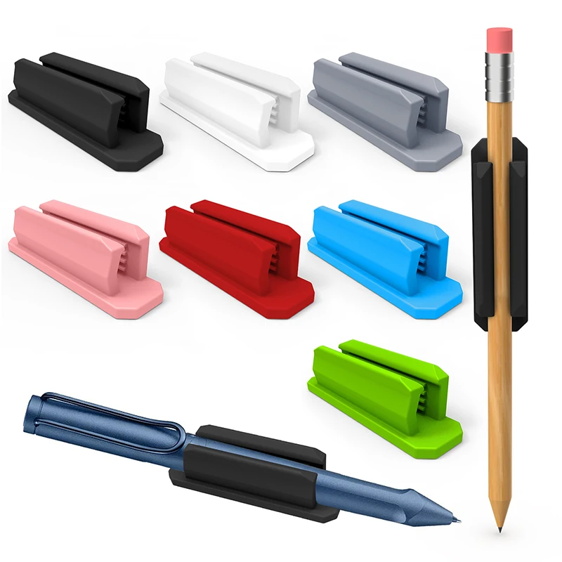 Self-Adhesive Silicone Pen Clip Wall Mounted Pencil Clip Desktop Marker Pen Ballpoint Pen Storage Holder Home Office Organizer