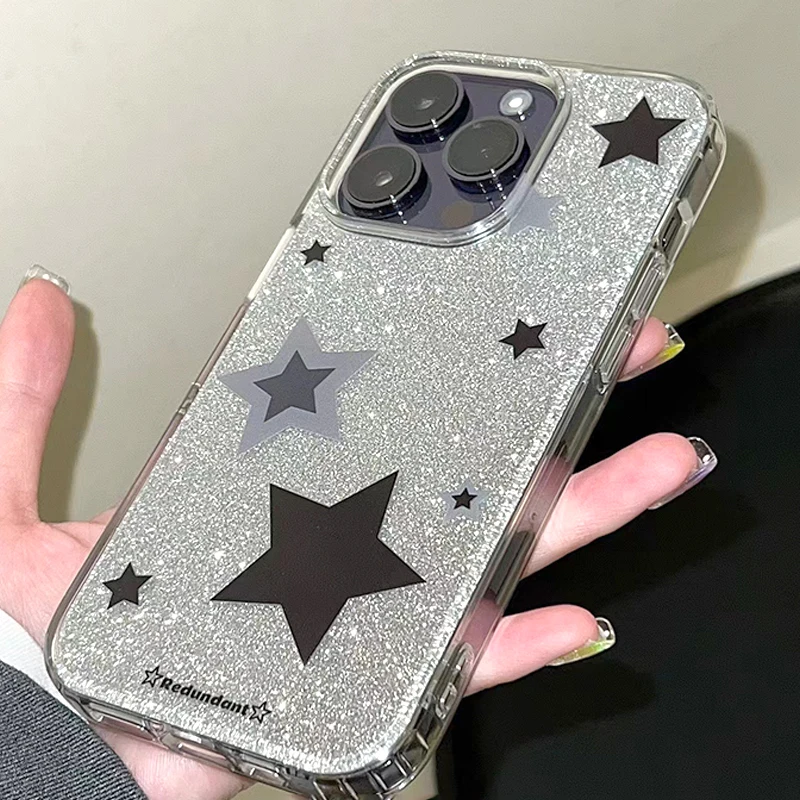 

Punk Cool Sparkling Star Phone Case Vintage for IPhone 14 11 12 13 Pro Max Korean INS Fashion Phone Case for IPhone XR XS MAX 78