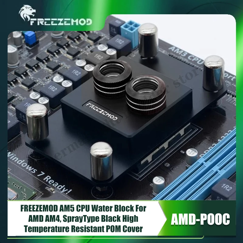 

FREEZEMOD AM5 CPU Water Block For AMD AM4, Spray Type Black High Temperature Resistant POM Cover, AMD-POOC