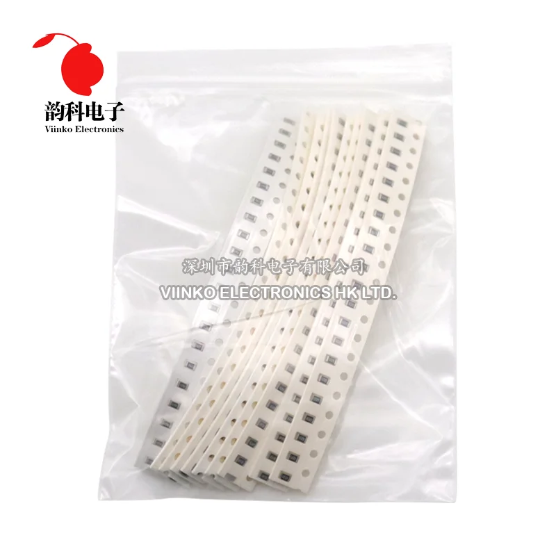 200PCS 1% 0805 1206 0603 Zestaw rezystorów SMD 10 wartościX20szt=200szt 1R00 R820 R750 R620 R500 R470 R330 R220 R150 R100