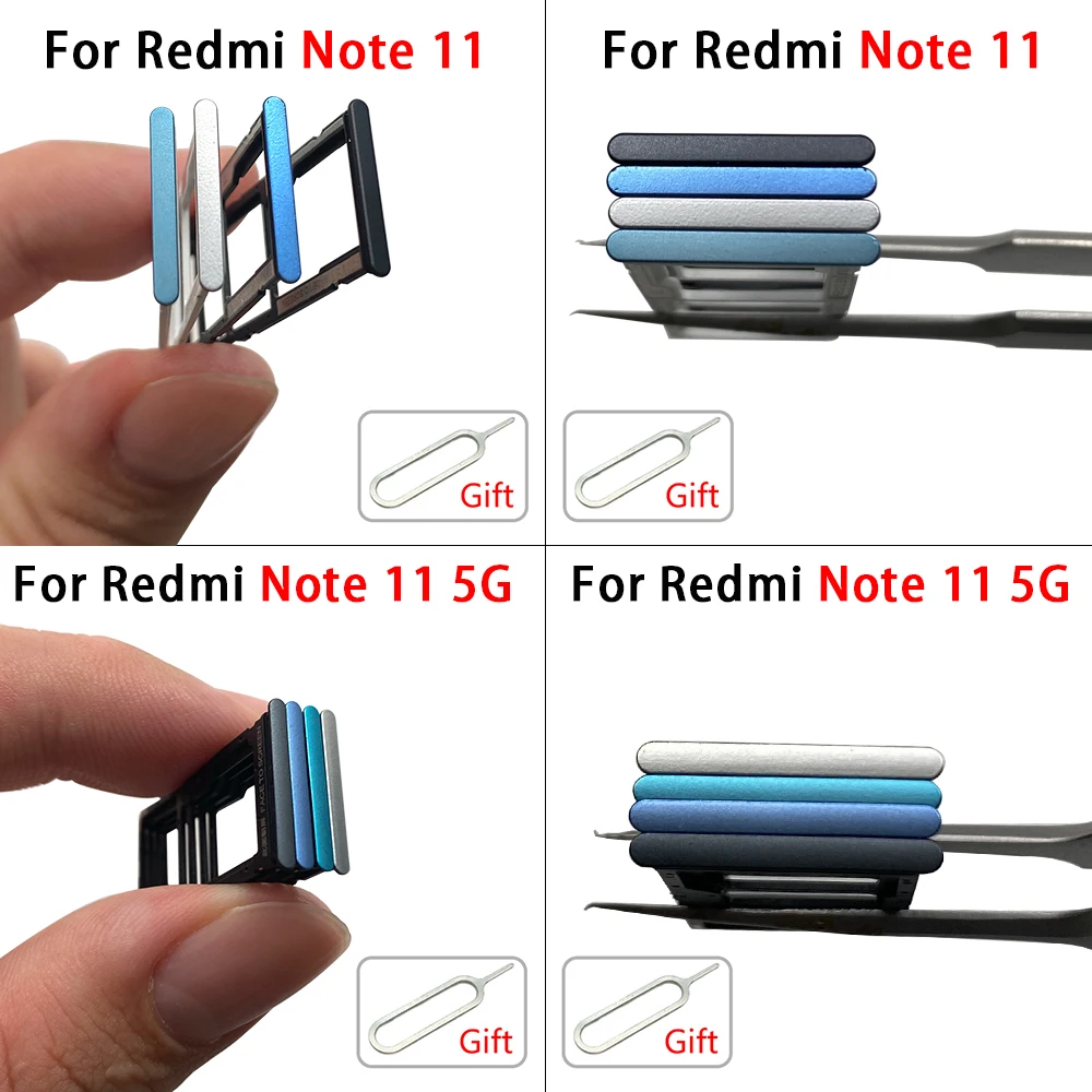 Dual Card Micro Nano SIM Card Holder Tray chip slot drawer Holder Adapter Socket For Xiaomi Redmi Note 11 4G 11s 11 5G + Pin