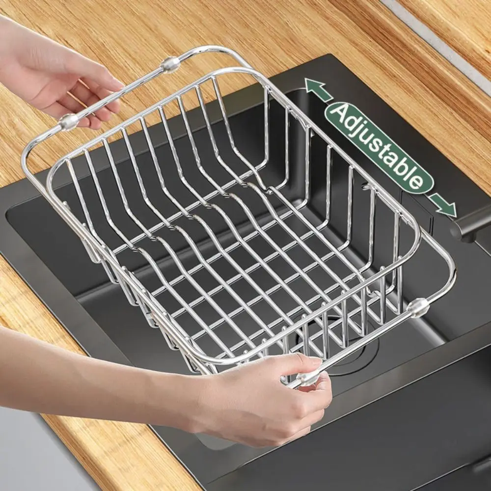 304 Stainless Steel Stainless Steel Dish Drying Rack Large Capacity Rustproof Layer Kitchen Sink Dish Drainer Multi-Functional