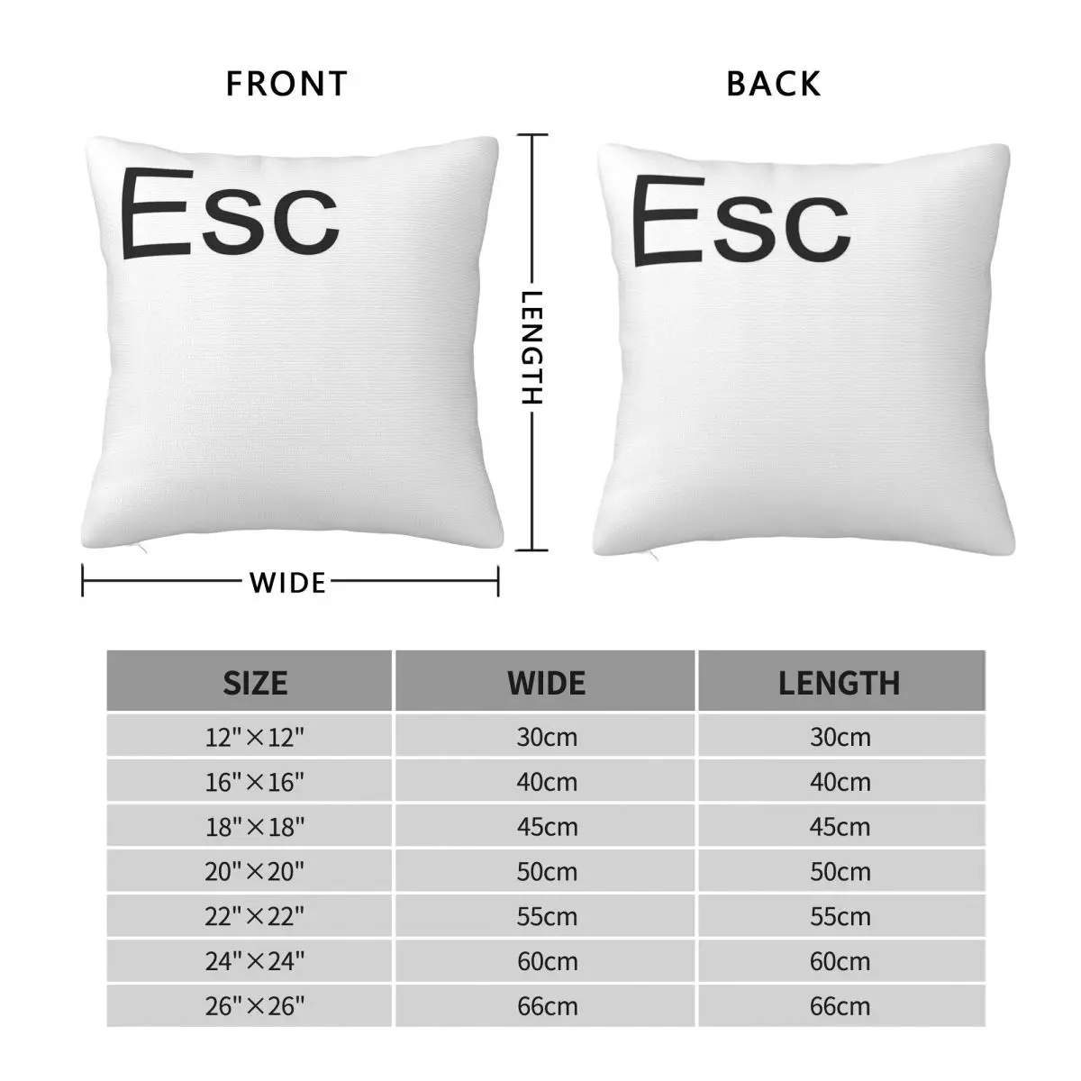 Computer Keyboard Esc Key Pillowcase Polyester Linen Velvet Pattern Zip Decor Throw Pillow Case Room Cushion Cover Wholesale