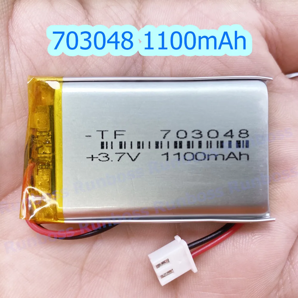 1-10pcs 3.7V 703048 1100mAh 2.54mm Lithium Polymer Battery for MP3 GPS Driving recorder LED Light Speaker Toy Portable DVD PDA