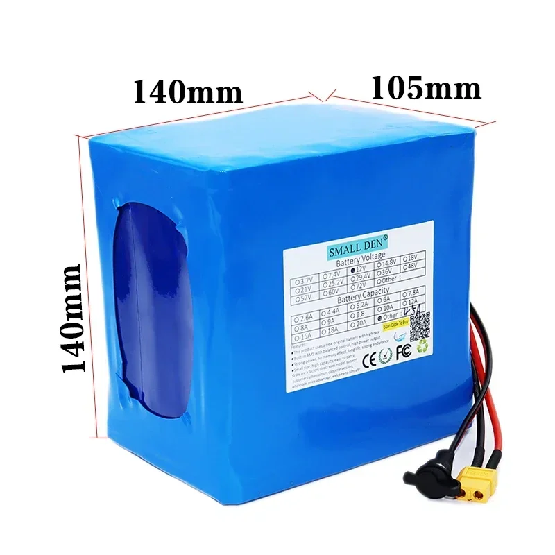 12.8V 45Ah 33140 Lifepo4 Battery Pack 4S3P built-in 30A BMS,For sprayer Electric boat Toy Cars 12V Power supply +14.6V5A Charger