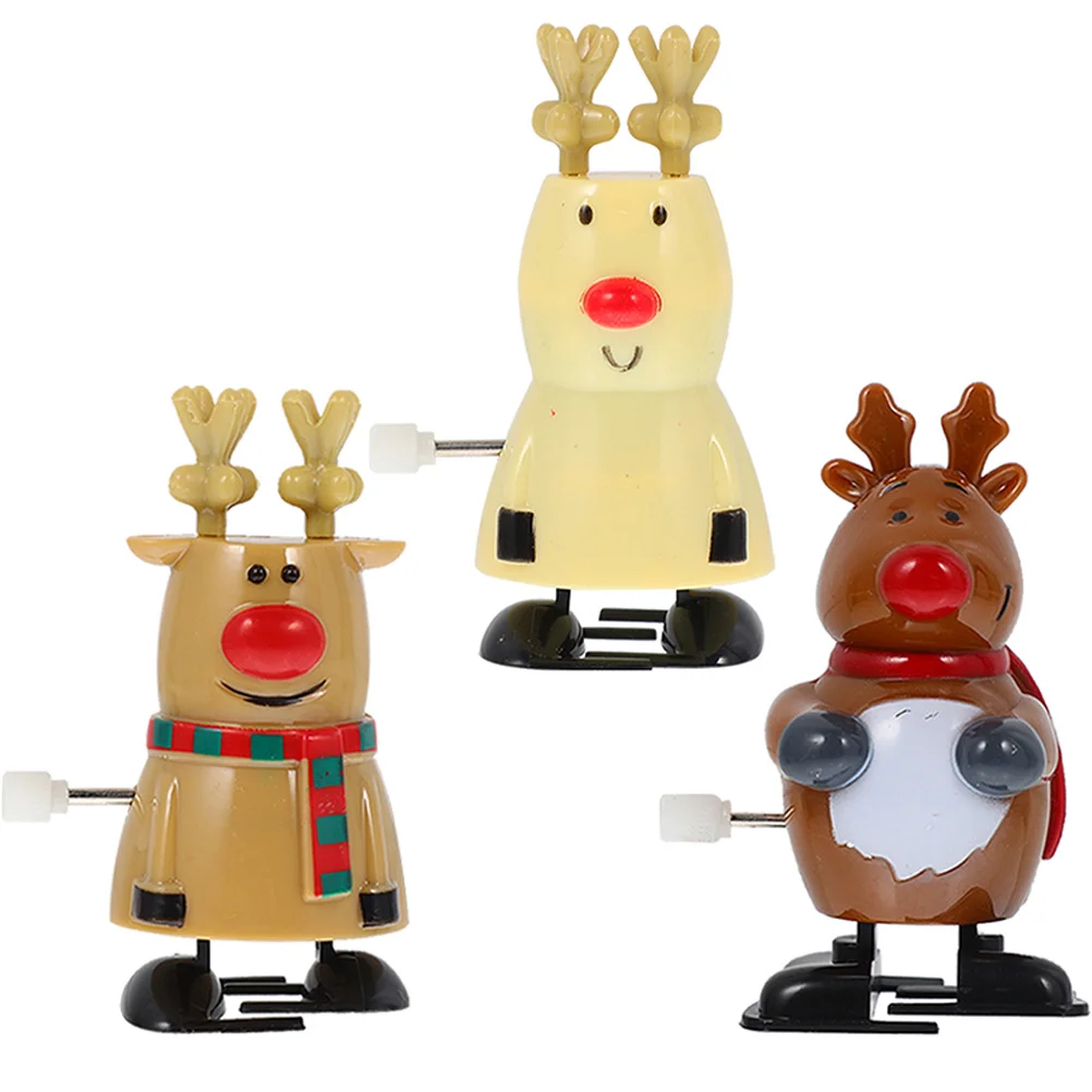 3 pçs natal santa acabar crianças brinquedo de plástico animal walkers para festa de férias favores natal temático crianças