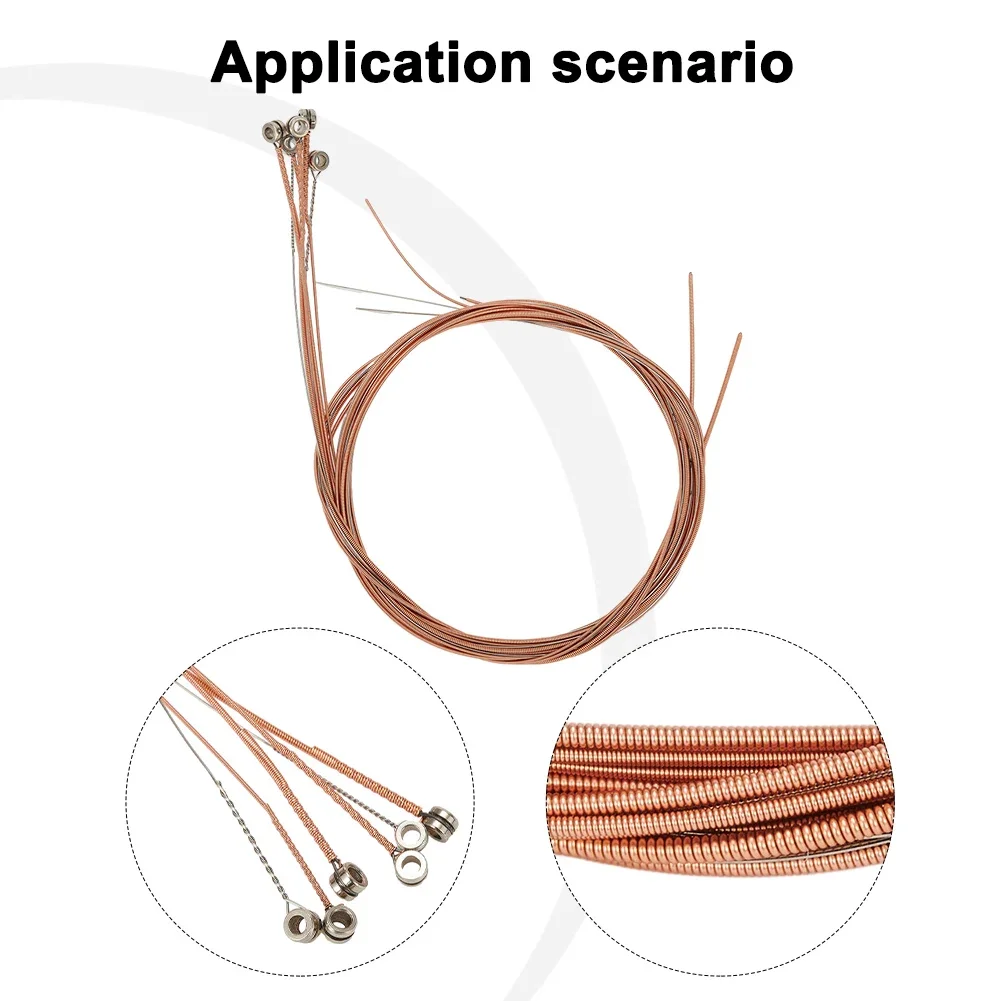 

1set Acoustic Guitar Pure Copper Hexagonal Steel Core Strings For Musical Bass Steel Wire Instruments Part Accessories