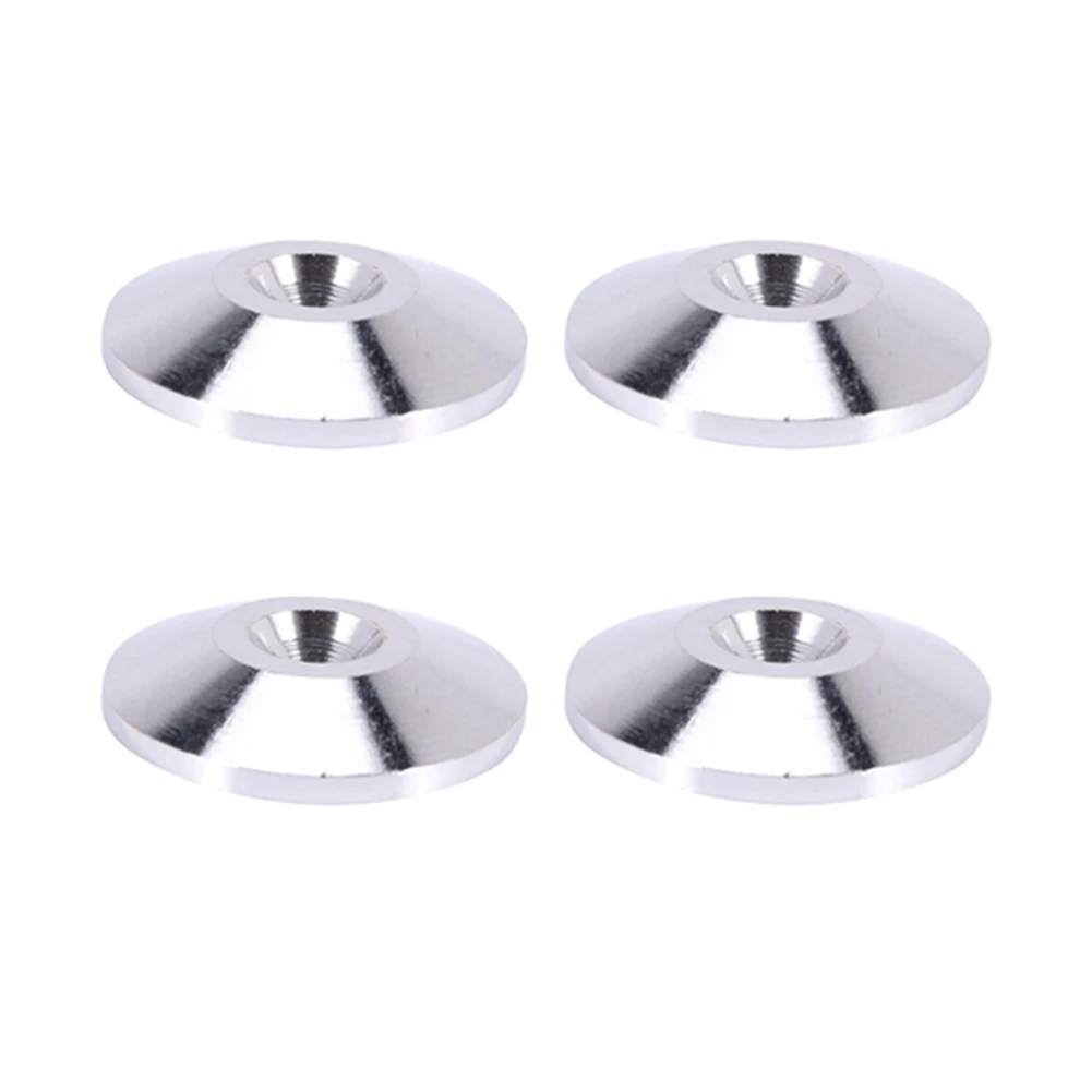 4 Pcs Speaker Pure Copper Spikes Pads HiFi Speaker Box Isolation Floor Stand Feet Cone Base Shoes Pad (Silver)