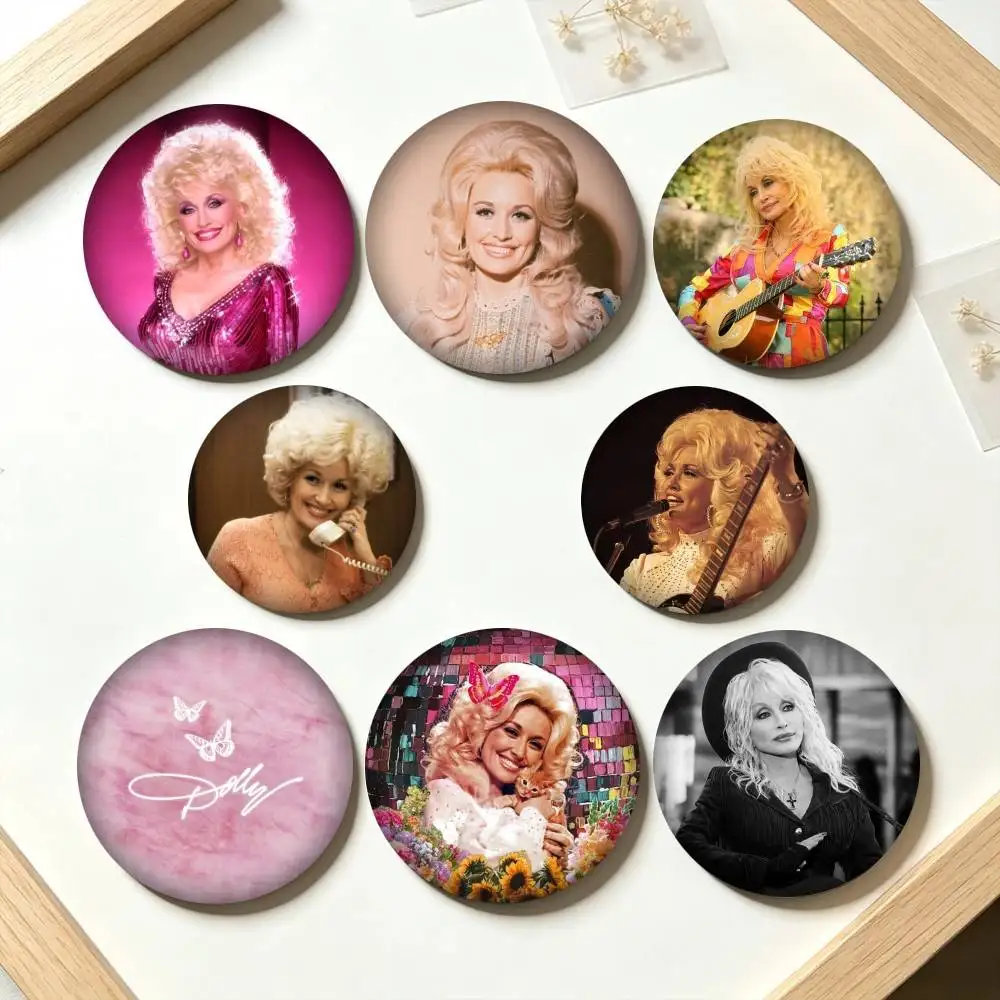 D-Dolly Parton Country Music Icon  25mm 32mm 44mm 58mm 75mm Brooches Badges Pins for Accessories Gift