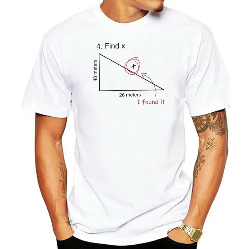 Find X T Shirt Comics Variable Math Test Question Witty Response Tee Creative T-Shirt Tops Tees Cotton