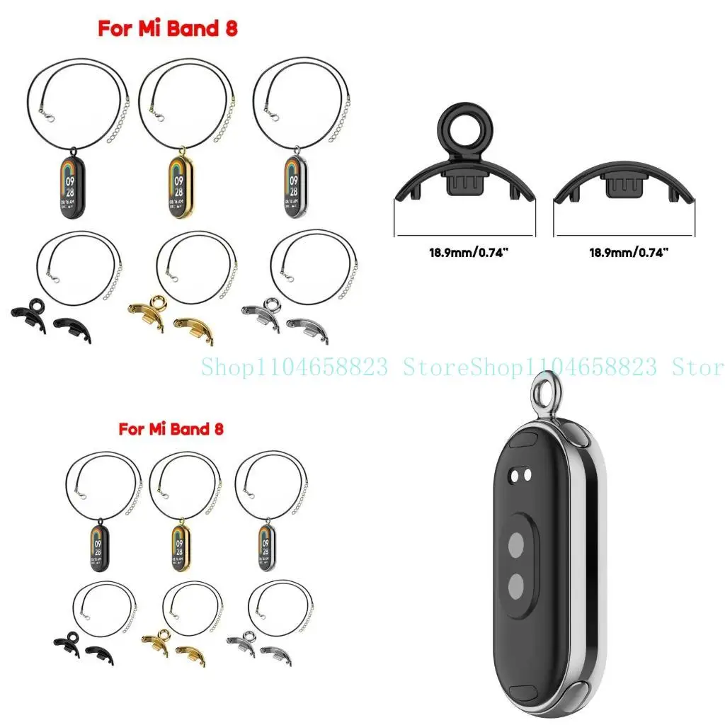 

652f Ожерелье, совместимое с Mi-диапазоном 8 подвесной пряжки цепи, висящая цепная шея браслет браслет для часов, украшение шеи