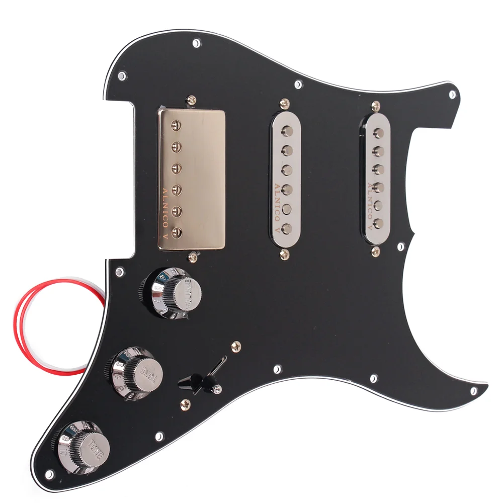 3-ply Prewired Pickguard Guard Plate with Pickup Guitar Protector Board Pickup Humbuckers for Electric Guitar (Black)