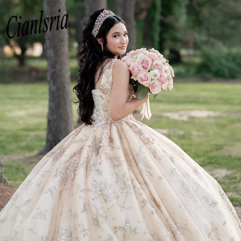 

Luxury Quinceanera Dresses Tulle Beading Appliques Flower Sweetheart Sweet 16 Princess Ball Gown Vestidos De 15 Años