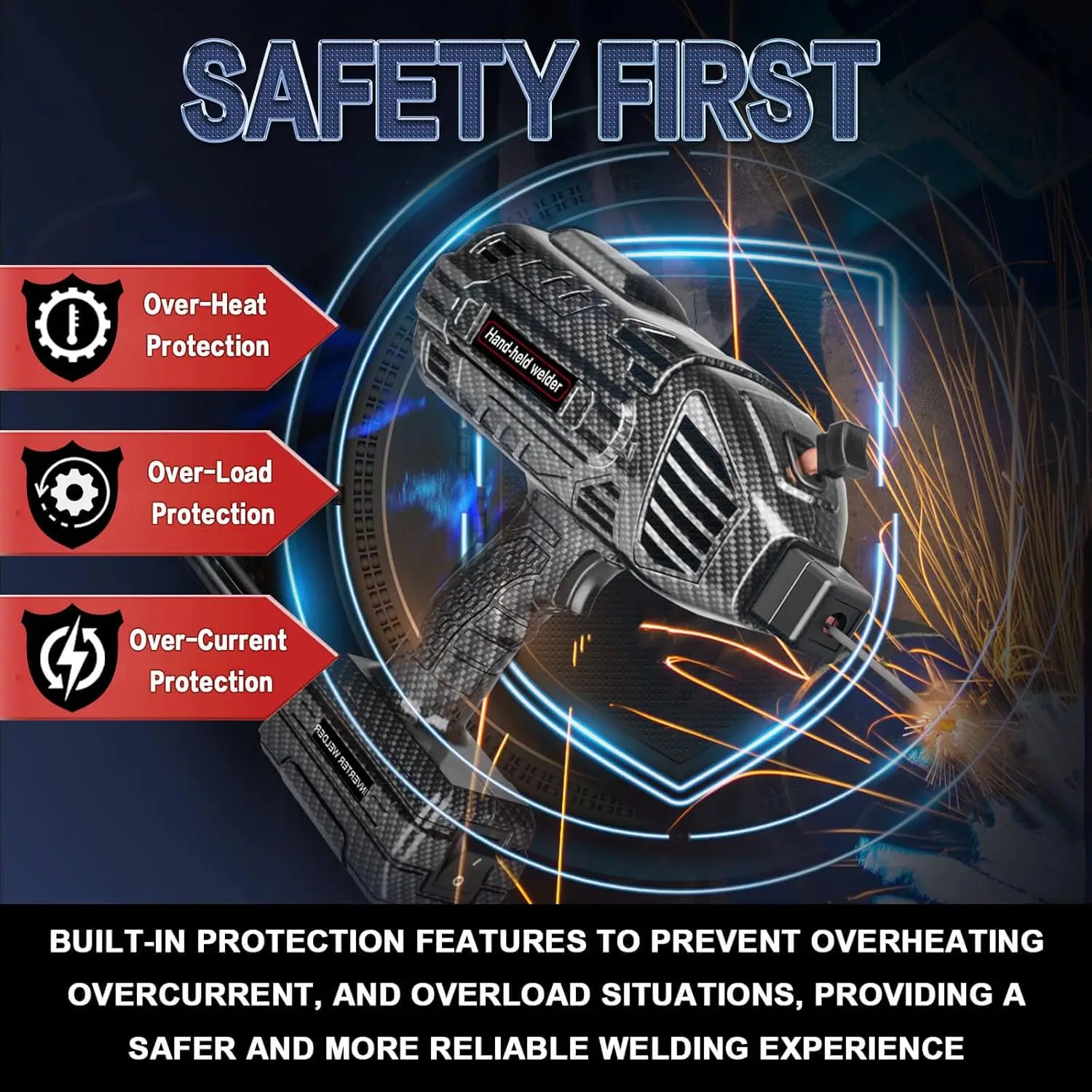 Welding Machine Handheld,110V 140A Upgraded Welder With Reinforced Carbon Fiber Texture Material,Portable Welder