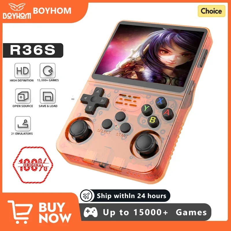 Open Source R 36S Retro Handheld Video Game Console Linux Systeem 3.5 Inch Ips Scherm Draagbare Zakvideo Speler 64Gb 128G Games