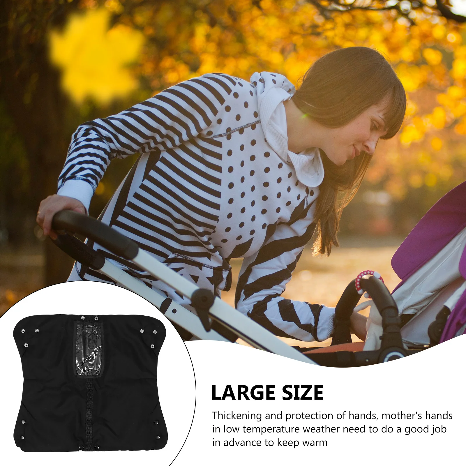 

Уличные зимние теплые перчатки из плотной ткани Оксфорд, муфта для рук коляски, большие ветрозащитные незамерзающие перчатки, муфта для рук коляски
