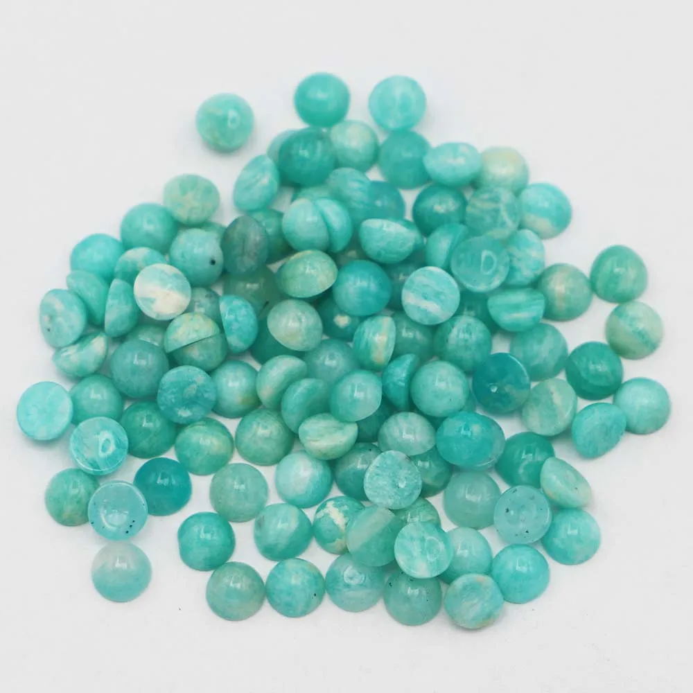 5mm Natural Stone Round Shape Cabochon Beads Amazonite Fit Pendants Rings Earring DIY Fashion Jewelry Making 50pcs/lot Wholesale