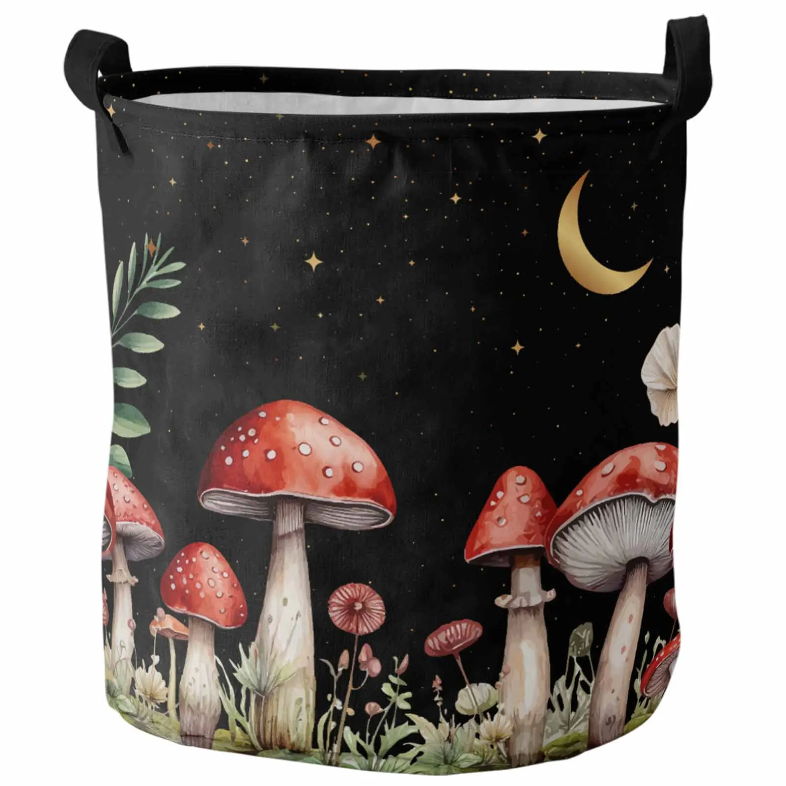 Plant Mushroom Starry Sky Stars Moon Countryside Foldable Laundry Basket Kid Toy Storage Waterproof Dirty Clothing Organizer