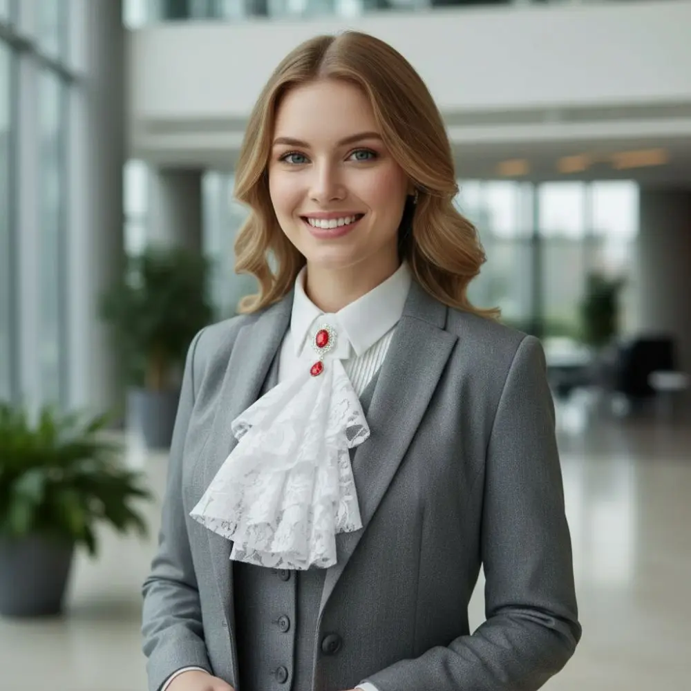 Accesorios para Mujer, Cuello Jabot de Encaje Estilo Vintage, Cuello Jabot con Volantes Desmontable, Cuello de Disfraz para Ferias Renacentistas