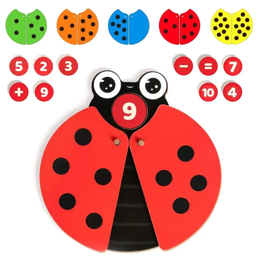 Wood Math Counting Toys Wear-resistant Insect Toy Waterproof Durable Number Matching Game Funny Educational Toys Kids