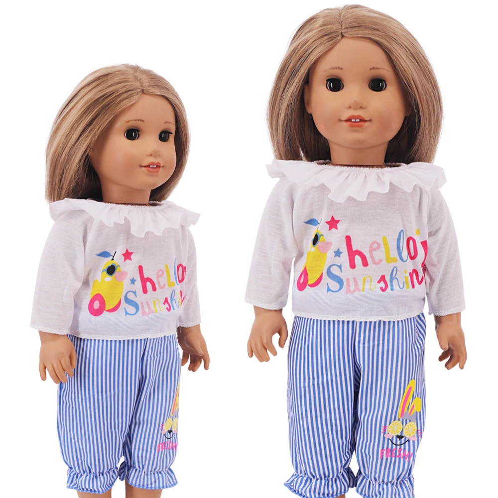 One piece split doll doll accessories clothing 18 inch American girl doll pajama set suitable for 43cm dolls