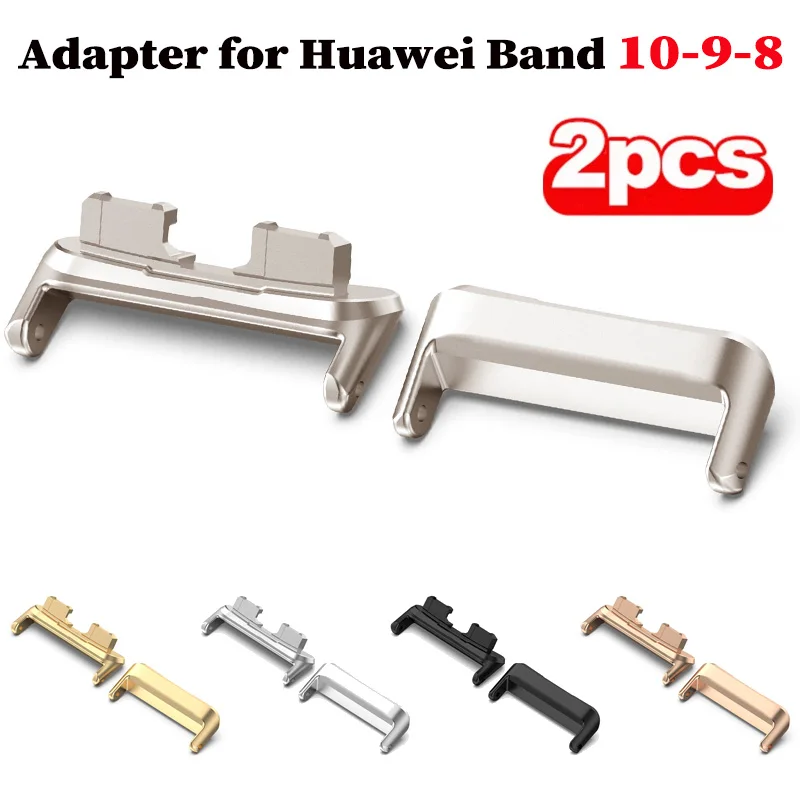 2PCS Stainless Steel Connector for Huawei Band 10 Watch Strap Connector for Huawei Band 10 9 8 NFC Strap Adapter Accessories