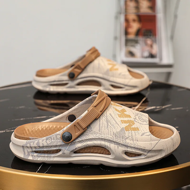 

Men's Slippers Summer Wear 2025 Thick Bottom Sandals Leisure Sports Non-slip Soft Sole Outdoor Breathable Beach Sandals for Men
