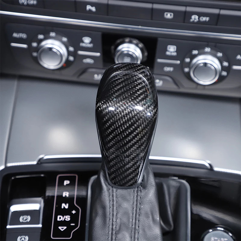 For Audi A6 C7 A7 2016-2018 Real Carbon Fiber Car Gear Shift Head Knob Cover Trim Interior Car Accessories