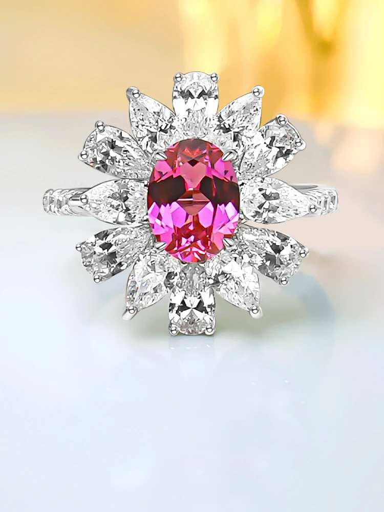 

Модные ювелирные изделия S925 Стерлинговое серебро 6*8 мм эллиптическое циркониевое кольцо для женщин с искусственным дизайном и изысканным темпераментом