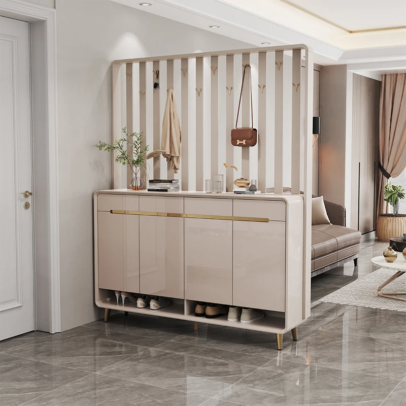 

Light luxury door household shoe cabinet, entrance cabinet integrated against the wall, screen partition, home clothes and hats