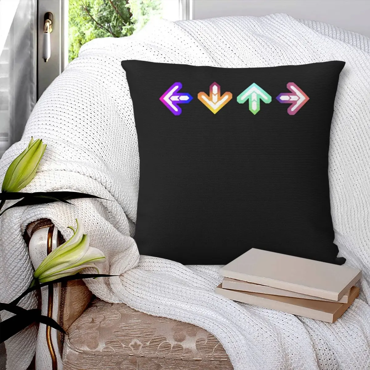 Ddr Arrows Classic T Shirt Square Pillowcase Pillow Cover Polyester Cushion Zip Decorative Comfort Throw Pillow for Home Bedroom