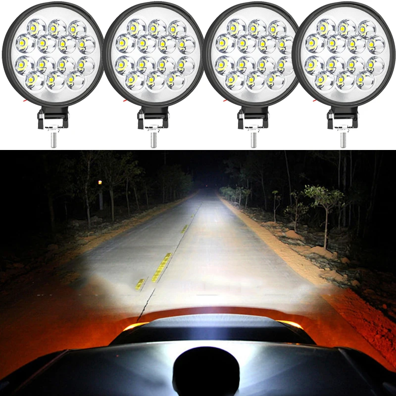 2Pc/1Pc Waterproof 20W 14LED Spotlight Barra Led Off Road Led Headlights 12V 24V Led Work Light For Tractor 4x4 ATV UTV Truck