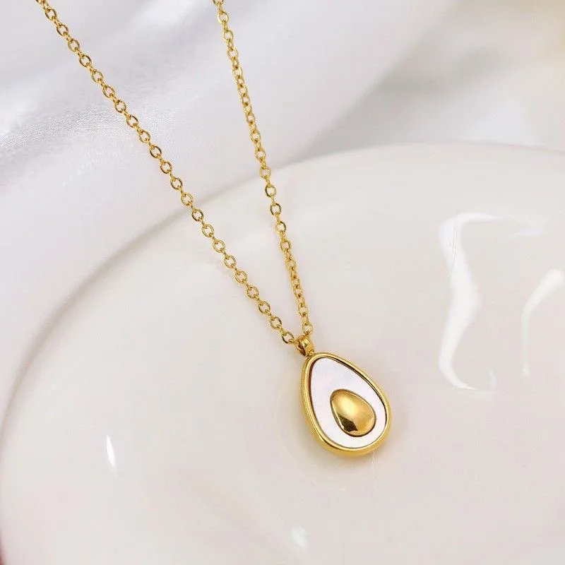 316L Stainless Steel High Sense Light Luxury French Shell Avocado Ladies Necklace & Pendant Fashion Exquisite Fashion Jewelry