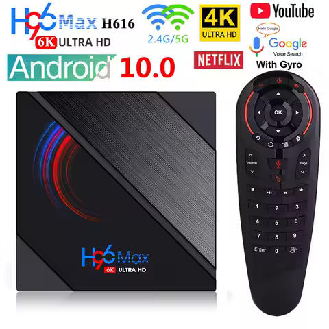 KimTin 6K 3D Android 10.0 BT4.0 TV Box fast WiFi 2.4G&amp;5.8G 4G Rom 32G 64G Voice Assistant Set Top Box H96Max 2G 16G Media Player